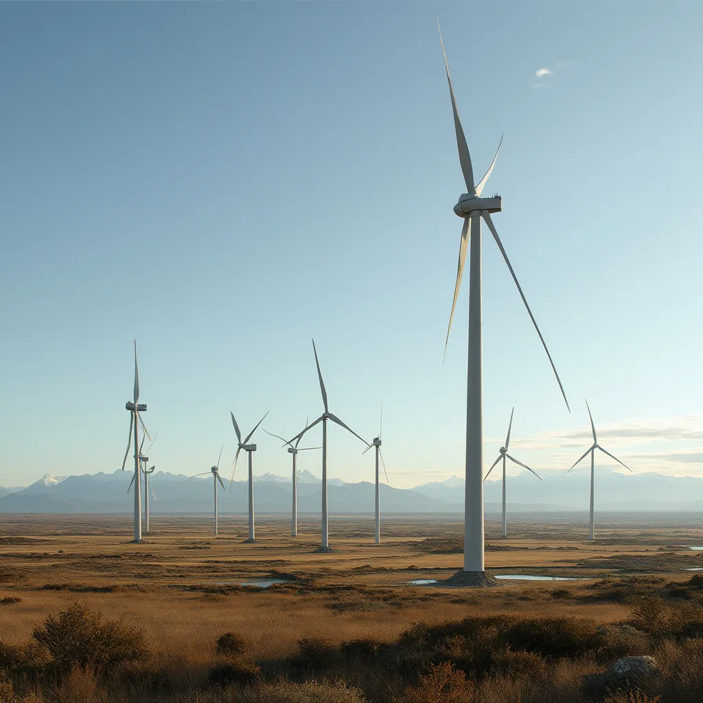 Parque de Energía Eólica en la Patagonia